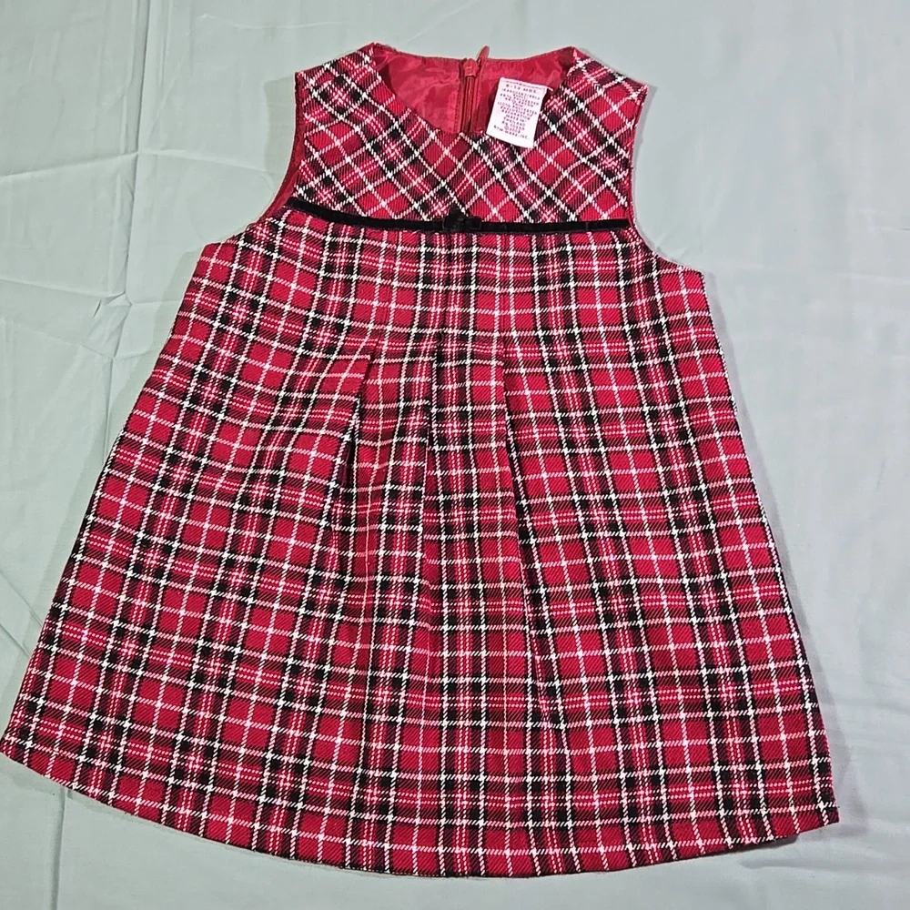 Gymboree Baby Girl 6-12 Months Red and Black Plaid Dress